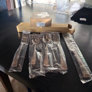 Lenox Federal Platinum Frosted Flatware 5 Pc Place Setting NEW in Box
